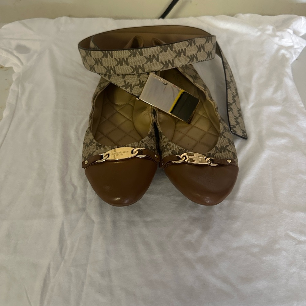 Michael Kors Brown and Tan Flats